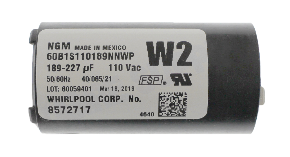 WP8572717 - Genuine OEM Whirlpool Top Load Washer Start Capacitor